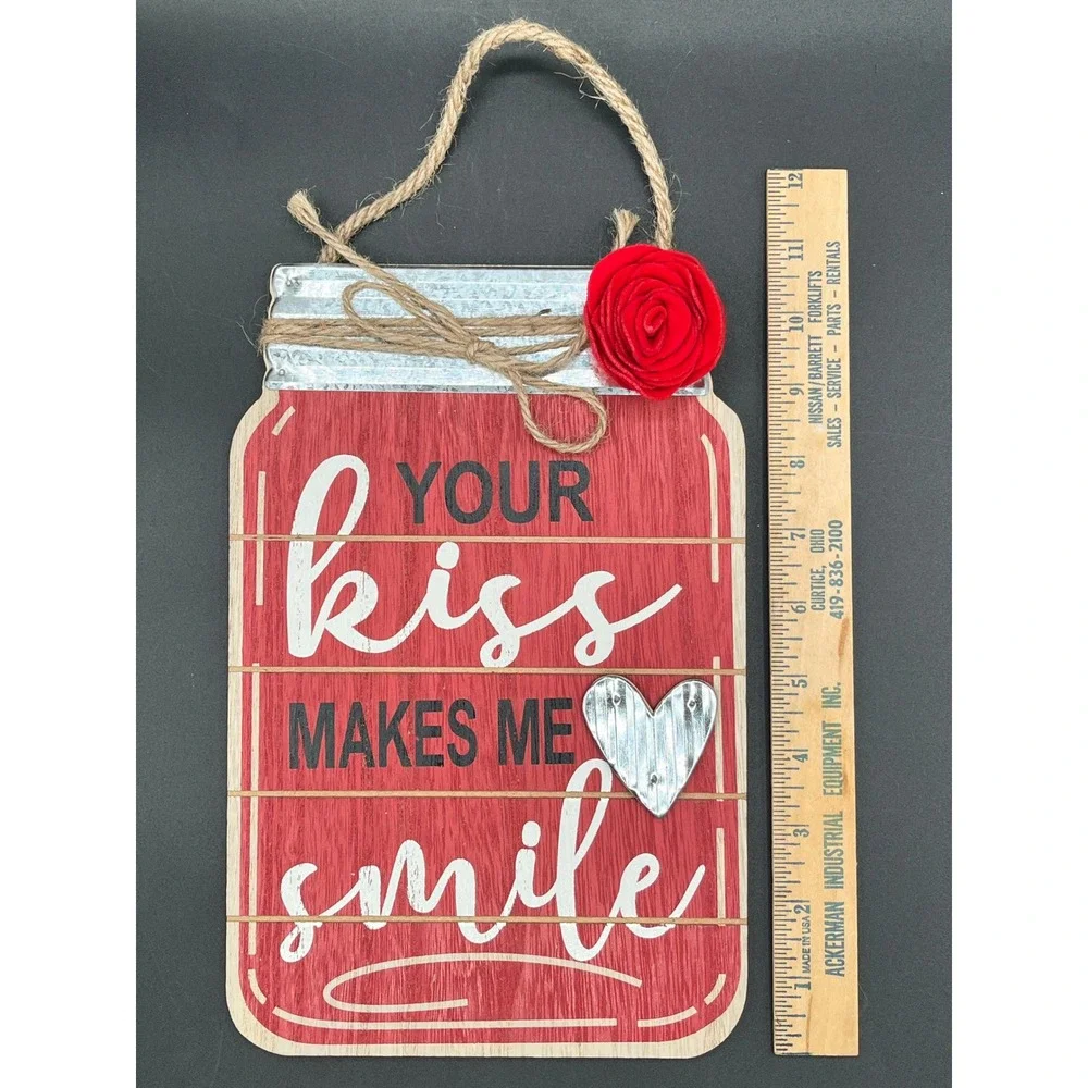 Valentine's Day Wooden Wall Decor Bundle Mason‎ Jar Vintage Heart Signs 3pc Set